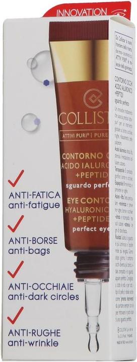 Image du produit Collistar Contour des yeux Acide hyaluronique+Peptides (Crème pour les yeux, 15 ml, Journée)