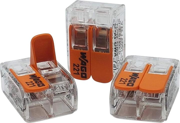 Immagine prodotto Wago 50 Stück Verbindungsklemmen 221-412, 2-adrig mit Hebel