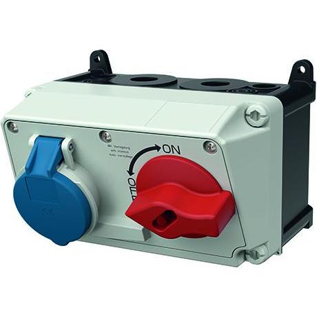 Mennekes, Presa di corrente, MEN 7612 32A3P 6H230V AMAXX DUO Scatola da parete IP44