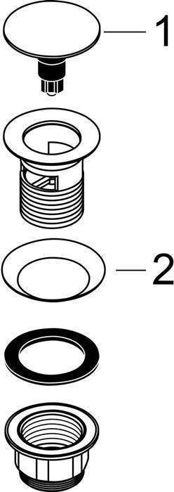 Produktbild hansgrohe HG Ablaufgarnitur PUSH-OPEN für Waschtisch- und Bidetmischer chrom