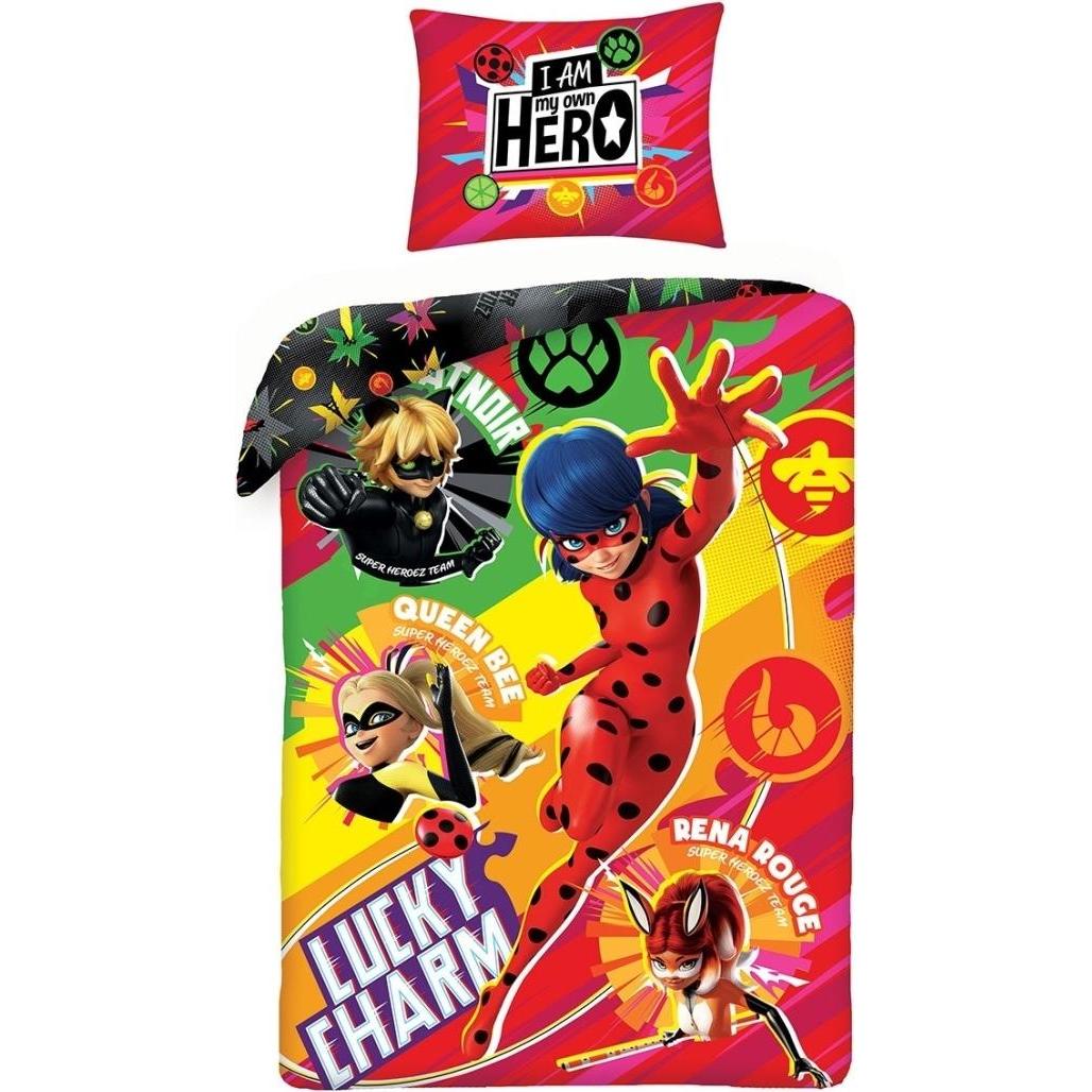 MCU, Kinderbettwäsche, Miraculous Ladybug Bettwäsche - 140x200 cm Kissen und Decke