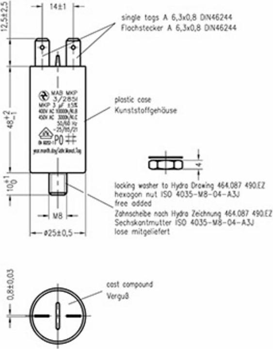 Actual product image MKP motor capacitors