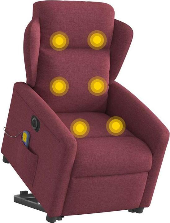 Immagine prodotto VidaXL Poltrona massaggiante elettrica con ausilio per l'assistenza in piedi in tessuto rosso vino
