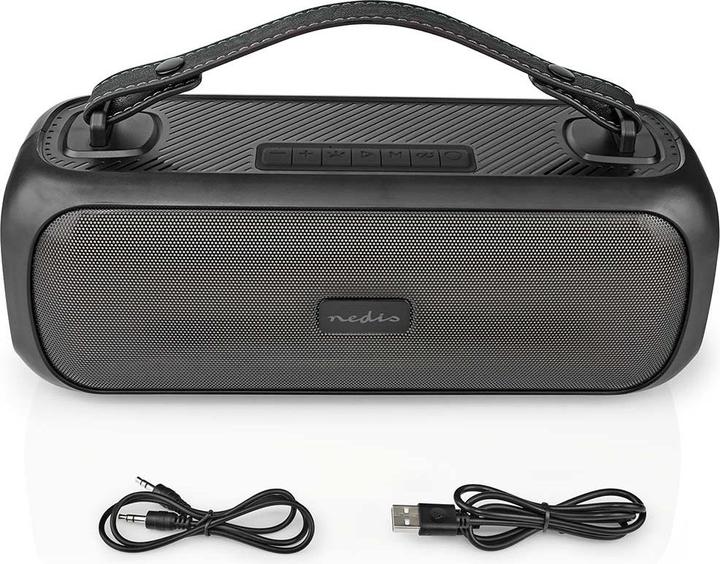 Produktbild Nedis Bluetooth® Party Boombox 4.5 hrs 2.0 30 W Medienwiedergabe: AUX/USB IPX5 Verknüpfbar Tragegrif (4.50 h, Akkubetrieb, Netzbetrieb)