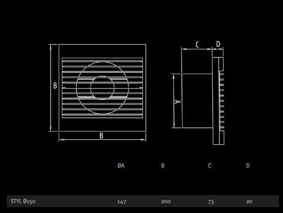Actual product image Dospel Wall fan STYL 150 S 007-0005 home bathroom