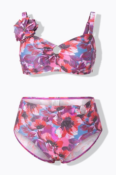 Actual product image Ulla Popken Sparkling Floral O-Ring Bikini Set (54)