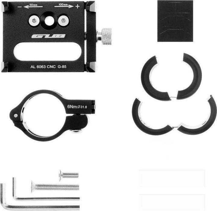 Actual product image Forcell Bicycle accessory Gub GUB bike holder for mobile phone G85 Aluminium black