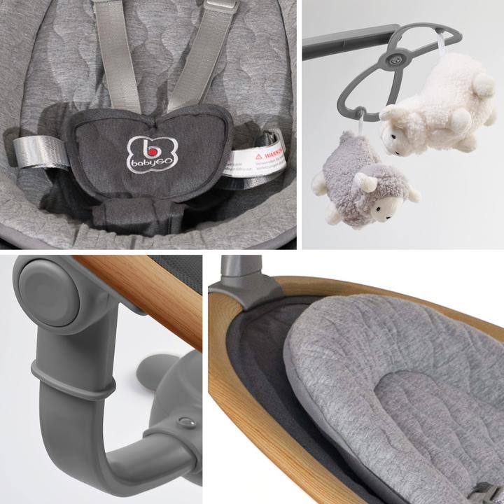 Produktbild BabyGo Babywippe Homey wood grey