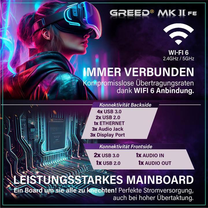 Produktbild Greed MK2 AMD FE - Gaming PC - RTX 5050 (512 GB, 32 GB, AMD Ryzen 5 5500, GeForce RTX 5050)
