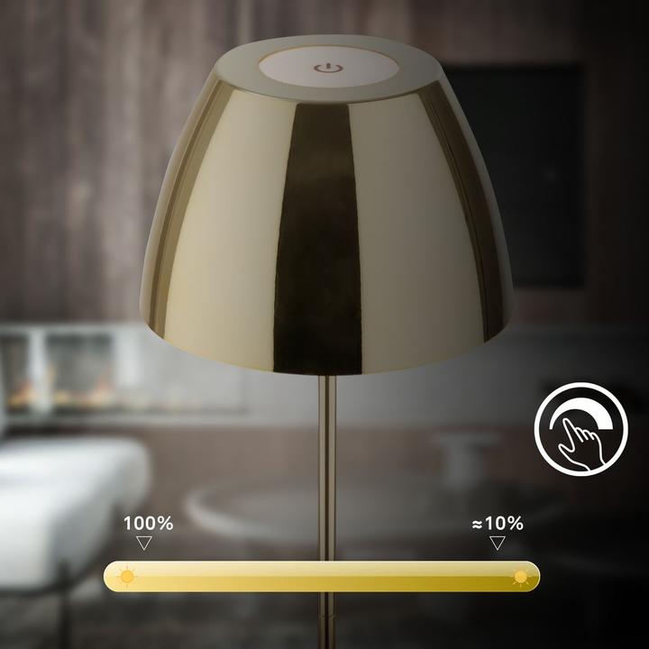Image du produit Briloner Lampe de table LED rechargeable, IP44, 2,5W, or brillant (200 lm)