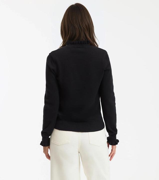 Produktbild La Redoute Collections Pullover mit gerüschtem Stehkragen und langen Ärmeln (M)