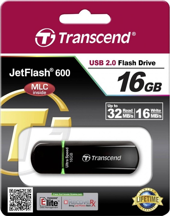Produktbild Transcend JetFlash 600 (16 GB, USB 2.0, USB-A)