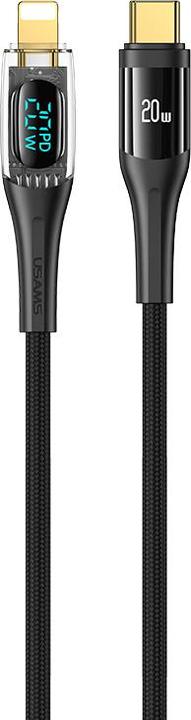 Actual product image Usams Charging Cable Type-C to Lightning - Black (1 m, 20 W)