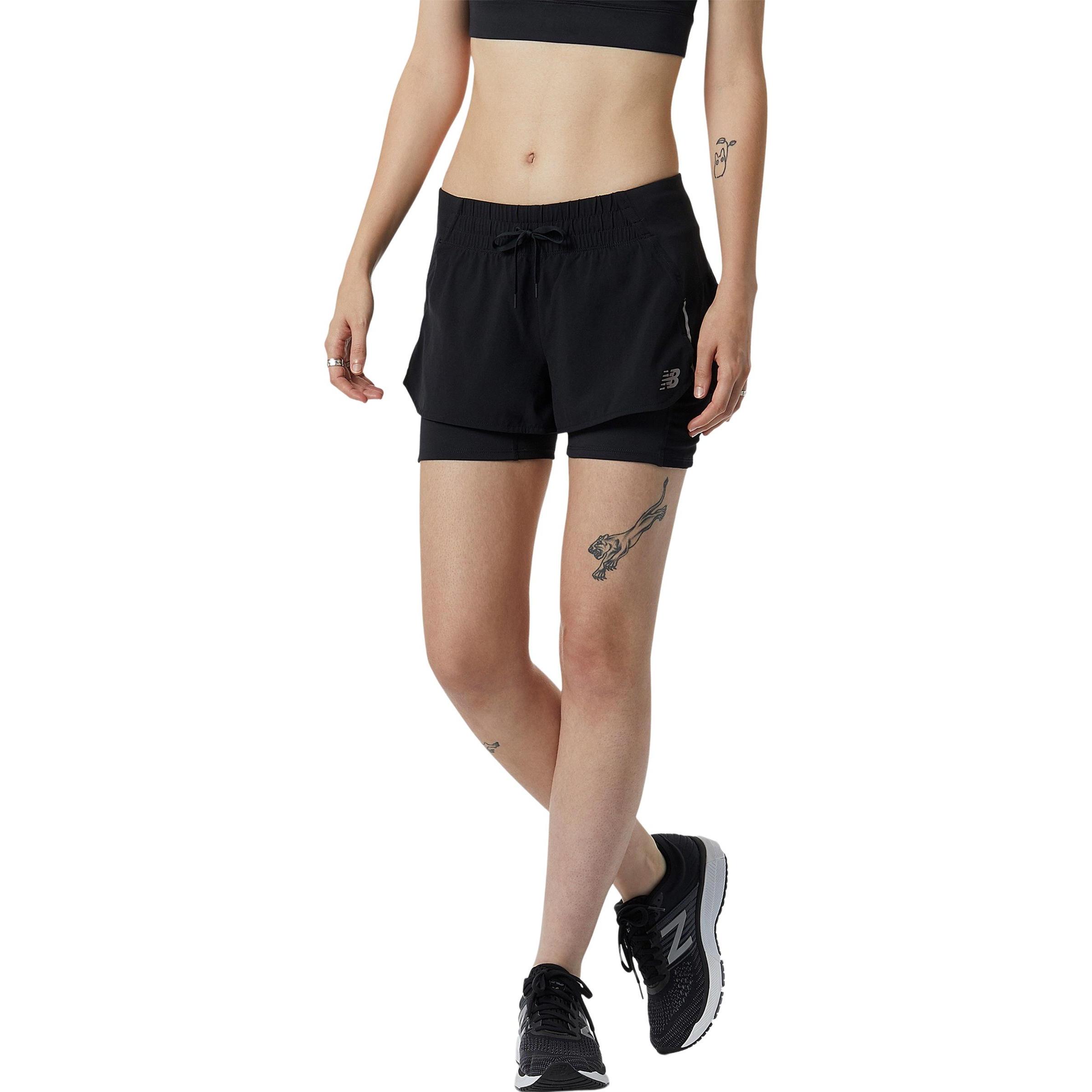New Balance, Damen, Sporthose, W Impact Run 2in1 Short (S), Schwarz, S