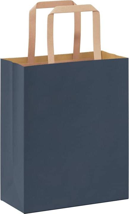 Produktbild VidaXL Kraftpapiertüten 50 Stk. mit Henkel Blau 18x8x22 cm Papiertüte (Geschenktüte, 50 x)
