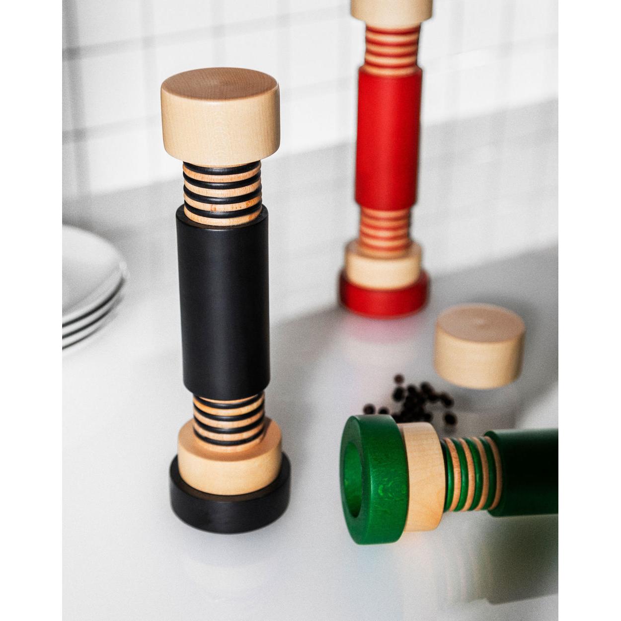 Thumbnail - Alessi Twergi Salz/Pfeffermühle aus Buchenholz, Pfeffermühle + Salzmühle, Rot