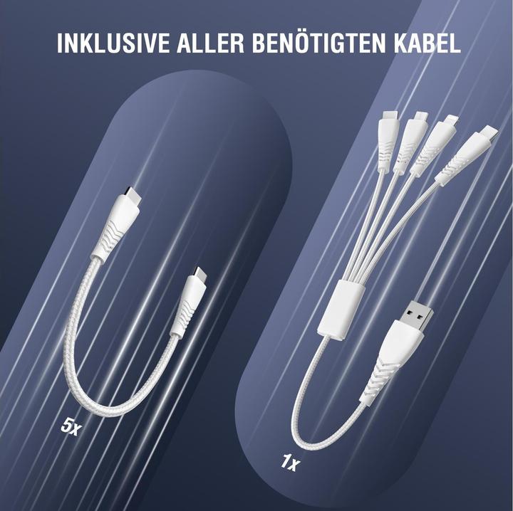 Produktbild 4smarts Ladestation Team 100W 5C/1A inkl. 6 Kabel Grün (100 W, 6 Ports)