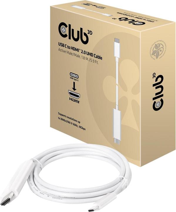 Produktbild Club 3D USB Typ C — HDMI (Typ A) (1.80 m)