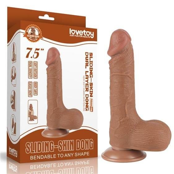 Productafbeelding Lovetoy Skin-Schiebe-Dildo 19,5 cm (Ø 3,7 cm) - Braun