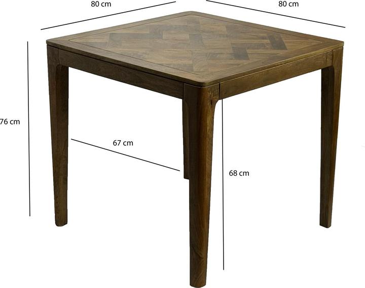 Actual product image FineBuy Esstisch Massivholz Quadratisch 80cm Esszimmertisch Küchentisch Tisch 4 Personen