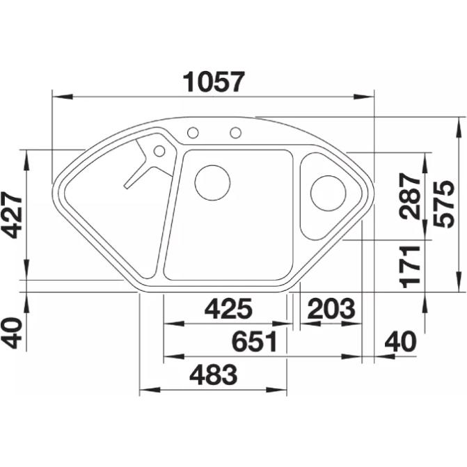 Thumbnail - Blanco, Spülbecken, Delta II (Aufsatzspülbecken, 55.10 cm, 57.50 cm)