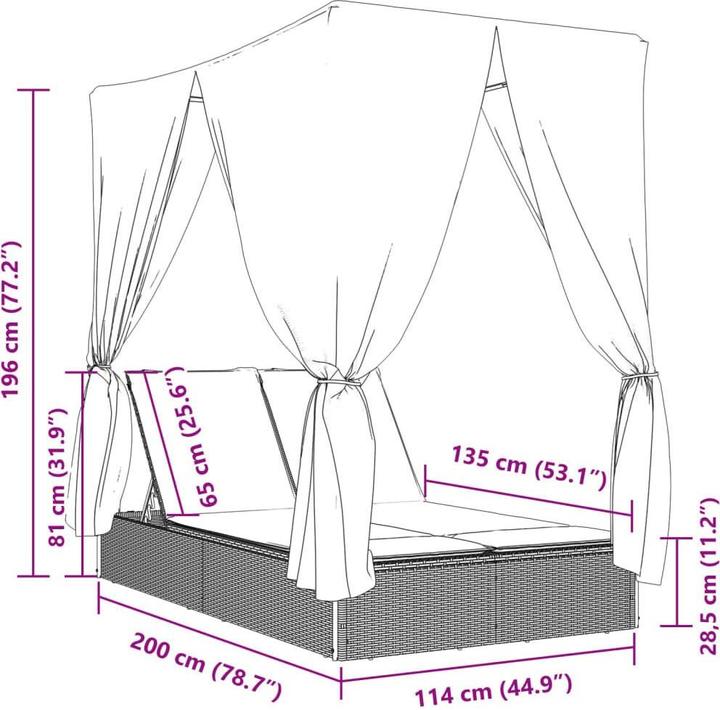 Immagine prodotto vidaXL Doppel-Sonnenliege (114 cm)