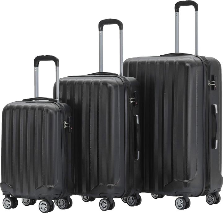 Produktbild Beibye Reisekoffer Trolley Schwarz Set (115 l)