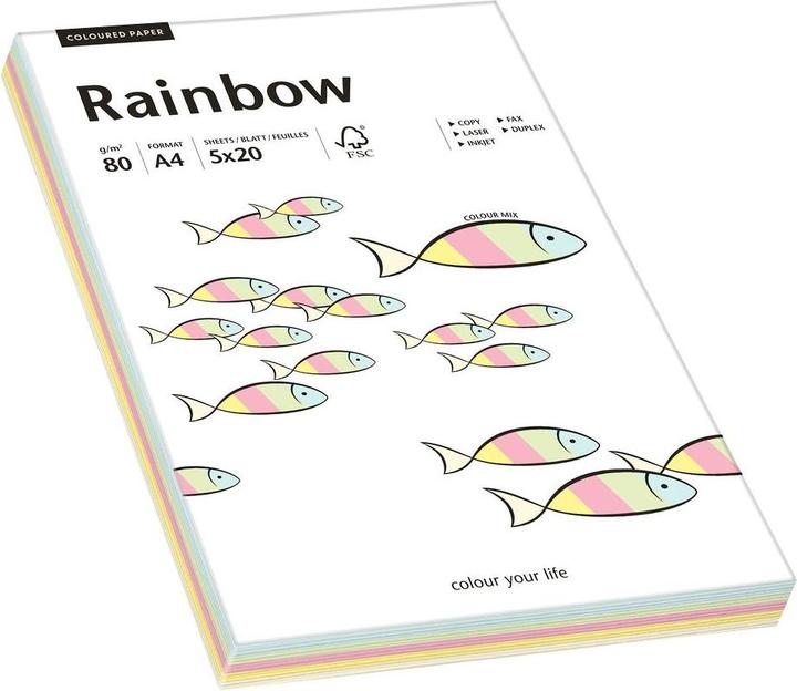 Immagine prodotto Papyrus Miscela arcobaleno di carta pastello (80 g/m², 100 x, A4)