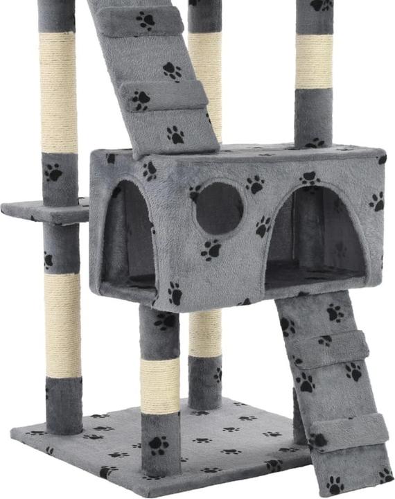 Actual product image vidaXL Kratzbaum (170 cm, Grey with paw pattern)