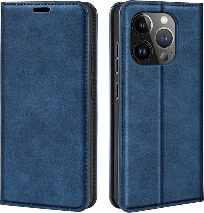 Produktbild Cover-Discount iPhone 15 Pro Max - Stand Flip Case Hülle blau (Apple iPhone 15 Pro Max)