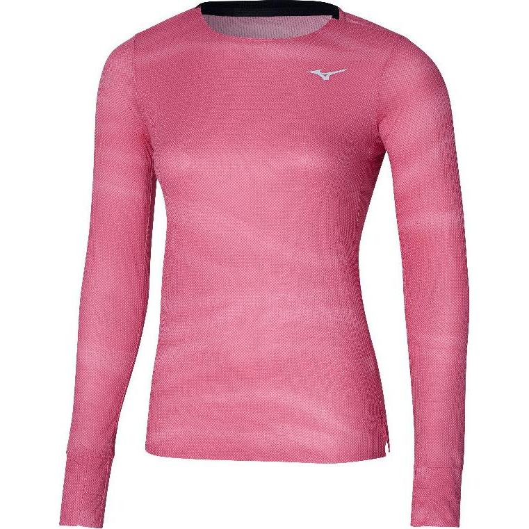 Mizuno, Damen, Sportshirt, angarmshirt damen premium aero (L), Rot, L