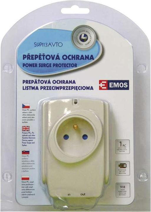 Image du produit Emos P53893 surge protector White 1 AC outlet(s) (1 x, PECO 7/5)