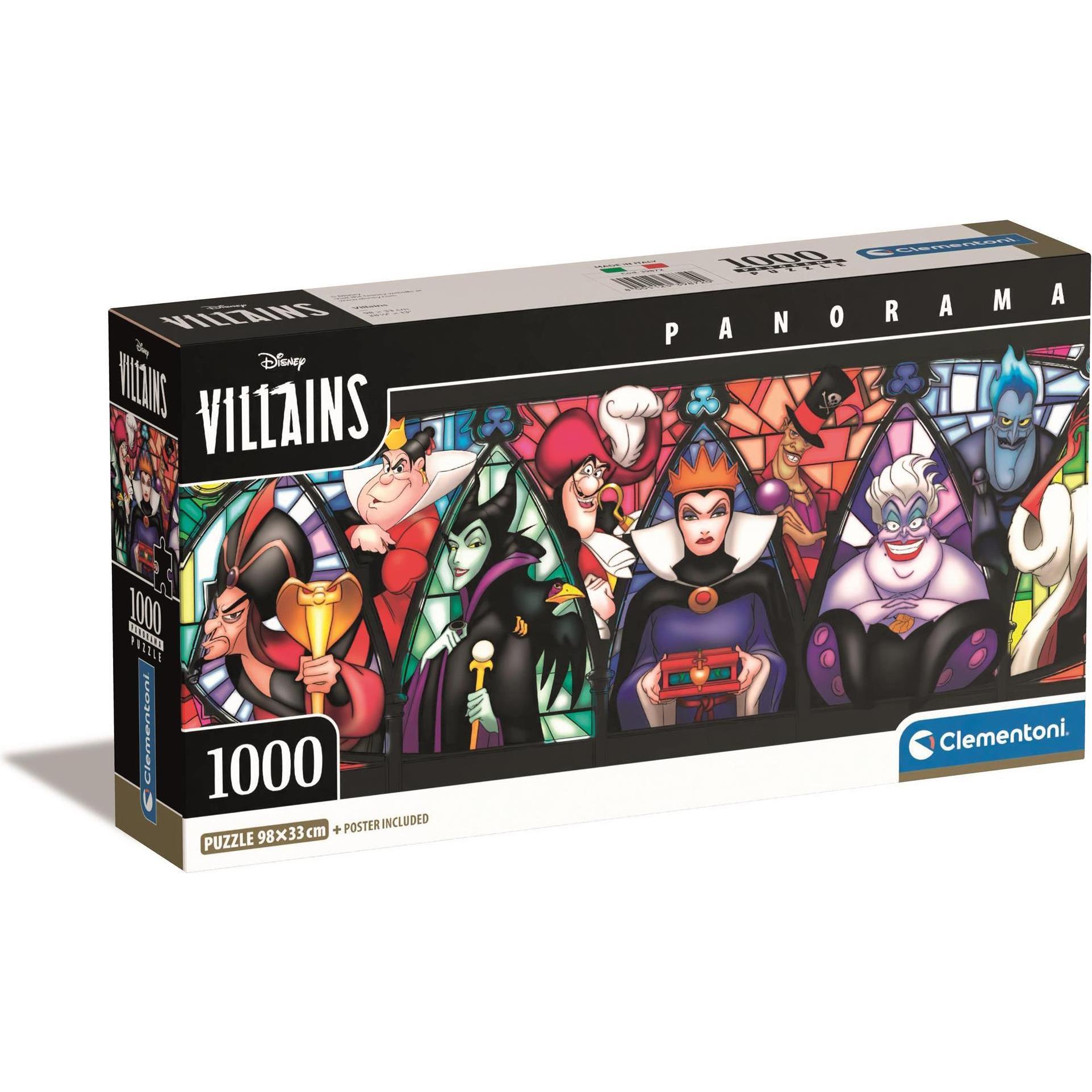 Clementoni Multicolore Disney - Villains - Puzzle Panorama 1000P (1000 Pezzi)