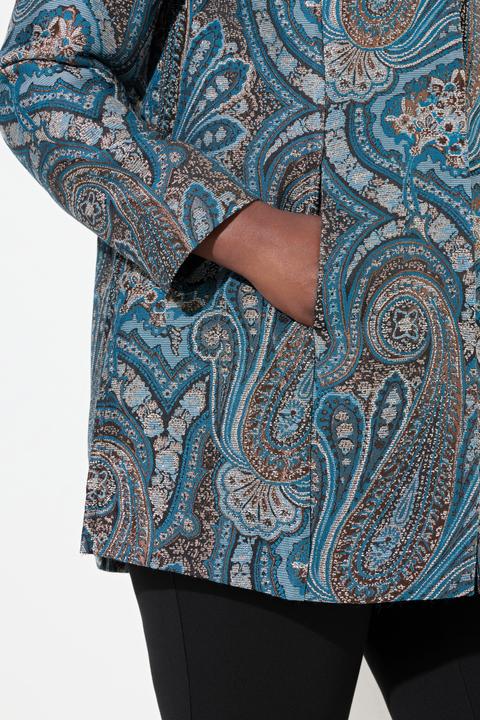 Immagine prodotto Ulla Popken Giacca in jacquard con effetto metallizzato e collo da camicia (60)