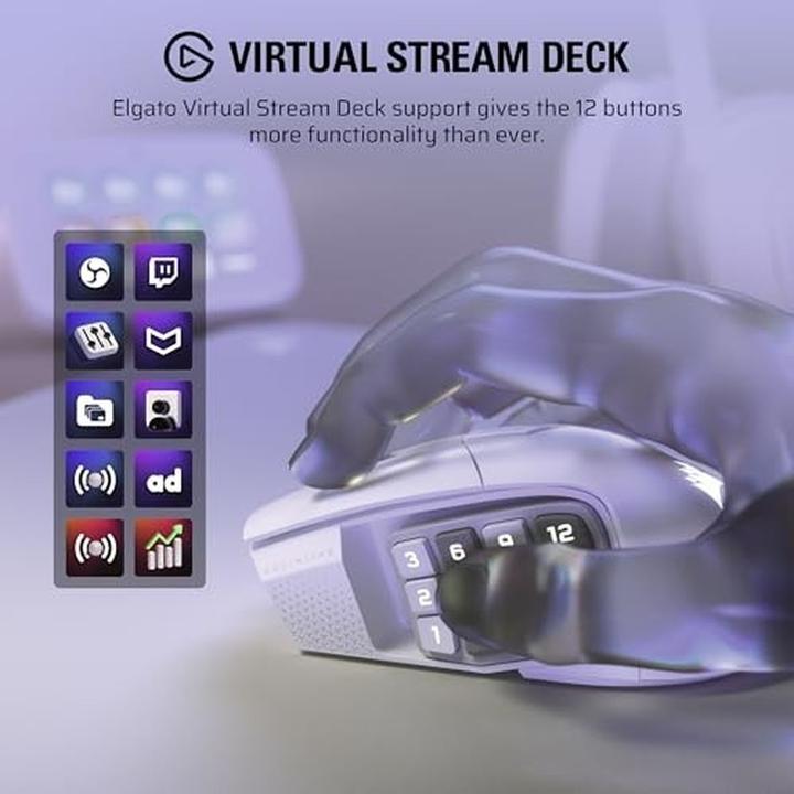 Produktbild Corsair Gaming-Maus Scimitar Elite Wireless SE, Maus Features (Kabellos)