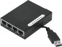 Actual product image Dexlan Network mini switch- 5 x 10/100 RJ45 ports- USB powered