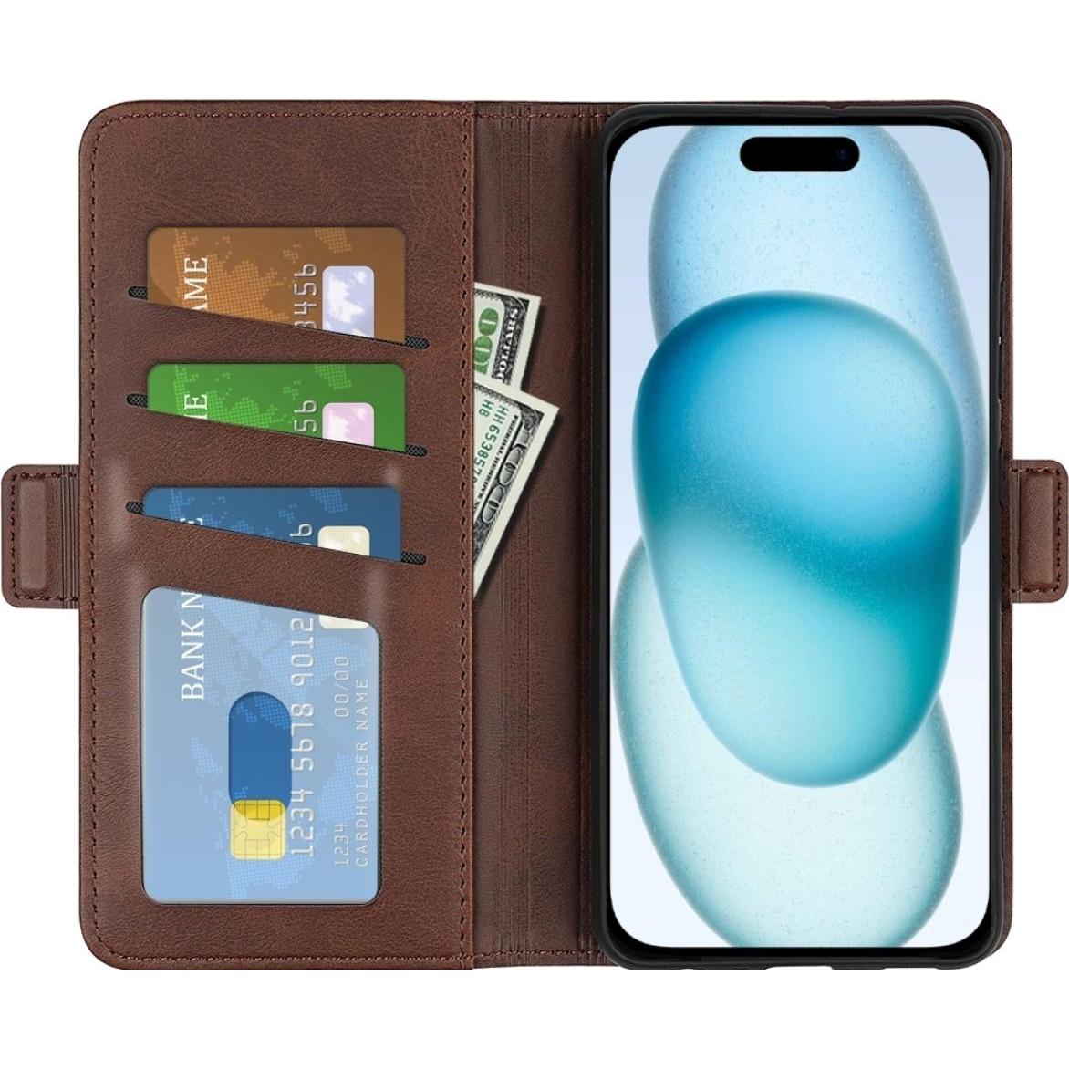 Thumbnail - Screenguard CardLounge Apple iPhone 15 Plus Leder Hülle (Apple iPhone 15 Plus), Smartphone Hülle, Braun