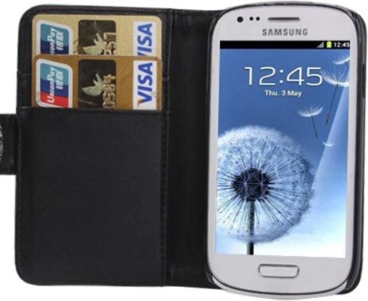 Produktbild König Design Handytasche Flip Strass für Handy Samsung Galaxy S3 mini schwarz (Samsung Galaxy S3 Mini)