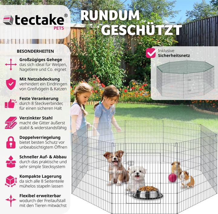 Image du produit tectake Enclosavecfiletdesécurité,systèmeemboîtable,Ø204cm
