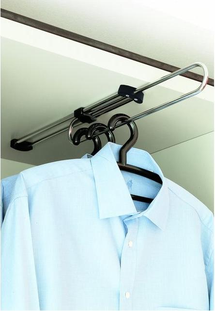 Garderobenauszug verchromt poliert / grau