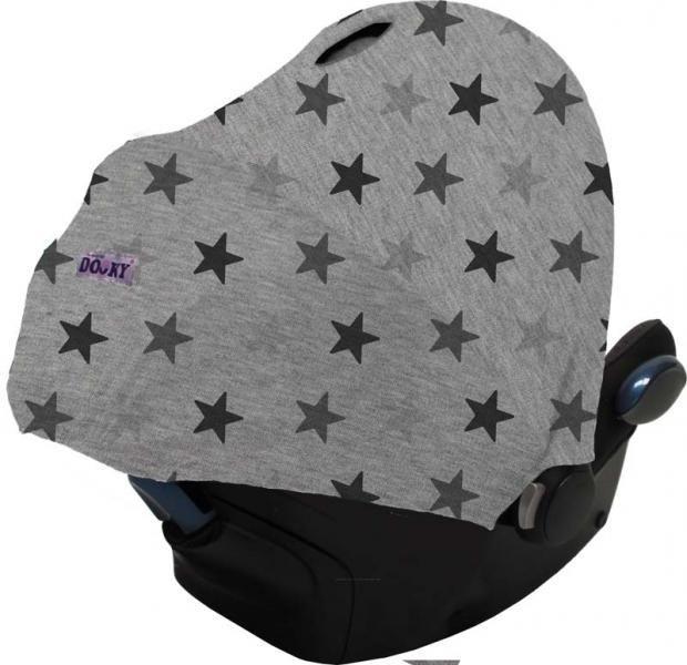 Actual product image Dooky Hoody with UV protection, grey stars