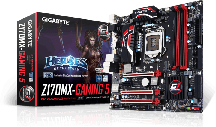Actual product image Gigabyte GA-Z170MX-Gaming 5 (LGA 1151, Intel Z170, mATX)