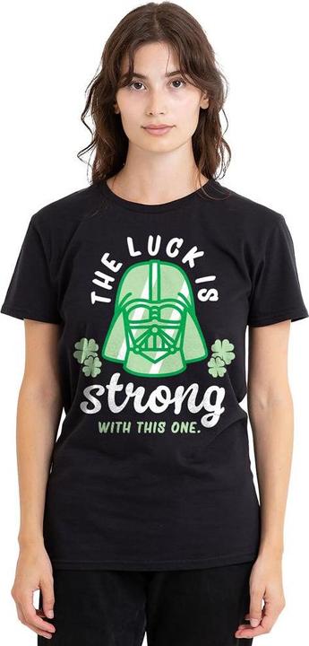 Actual product image Star Wars Unisex Adult Strong Luck Darth Vader St Patricks Day T-Shirt (L)