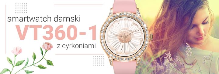 Actual product image Giewont Veltori VT360-1 Damen-Smartwatch, rosa Silikonarmband