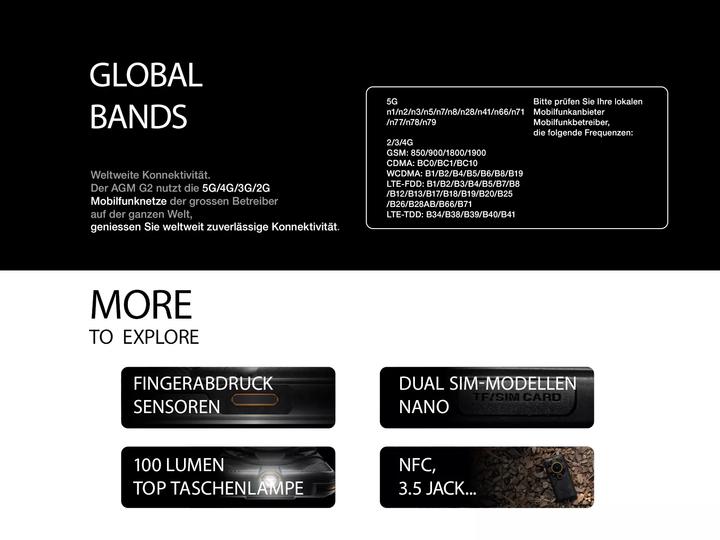 Immagine prodotto AGM G2 Guardian 8+256GB 5G (256 GB, 6.58", Doppia SIM, 5G)