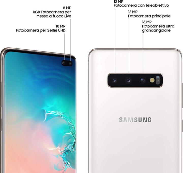 Actual product image Samsung Galaxy S10+ (512 GB, Ceramic White, 6.40", Hybrid Dual SIM, 4G)