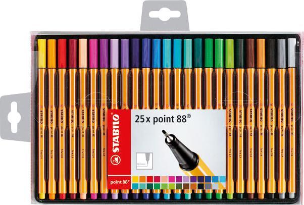 Produktbild STABILO point 88 Fineliner (Mehrfarbig, 25 x)