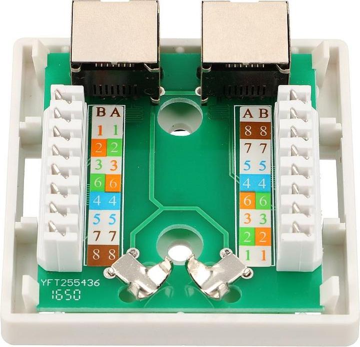 Image du produit Extralink | Prise murale | 2x RJ45 KAT5E STP
