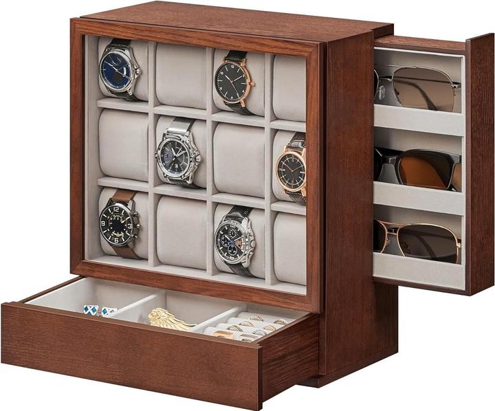 Immagine prodotto Songmics Uhrenbox, 12 Fächer