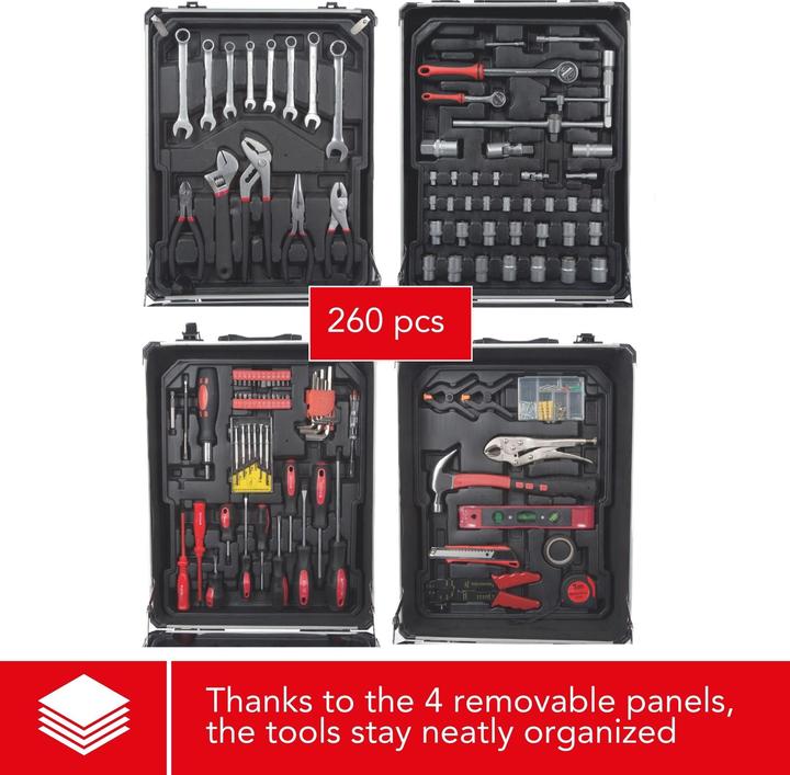 Actual product image Toolland Tool case 260 pieces (260 pieces)